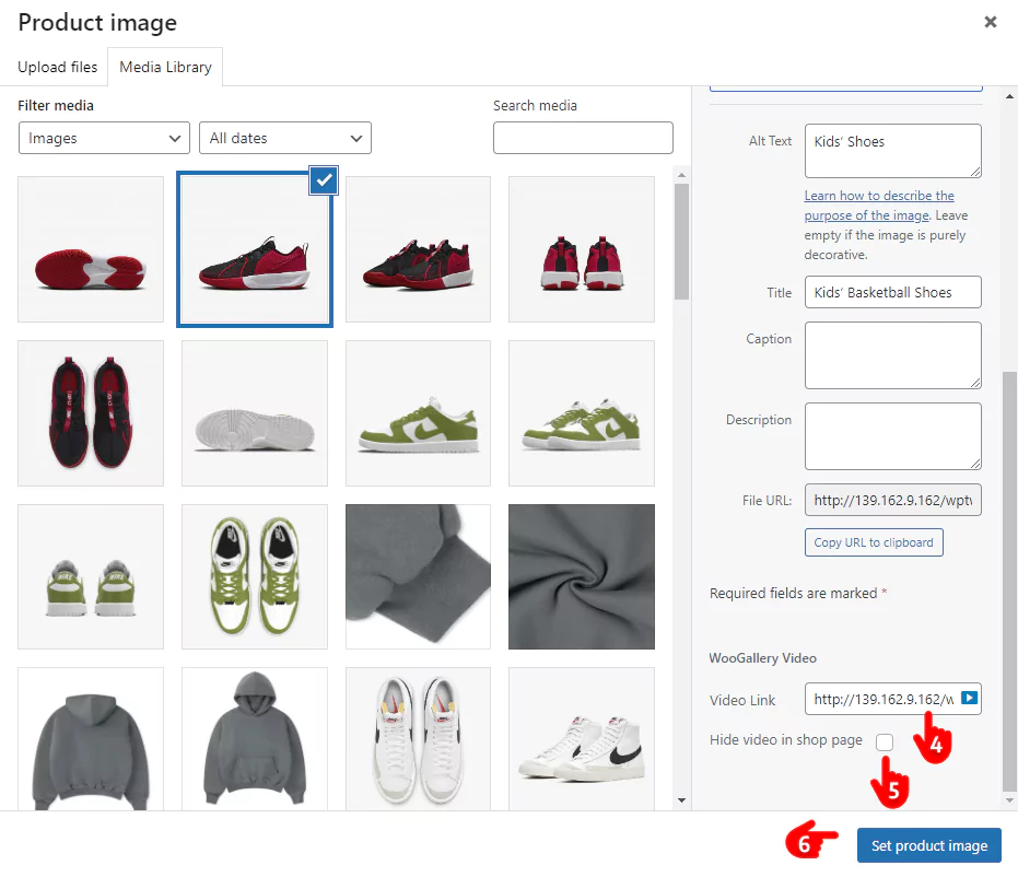 steps to add aWooCommerce prduct featured video