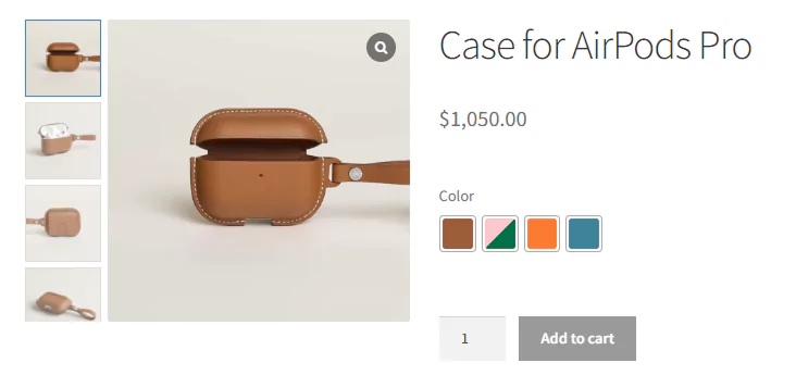 WooCommerce color swatch example