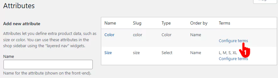 steps to configure color terms 