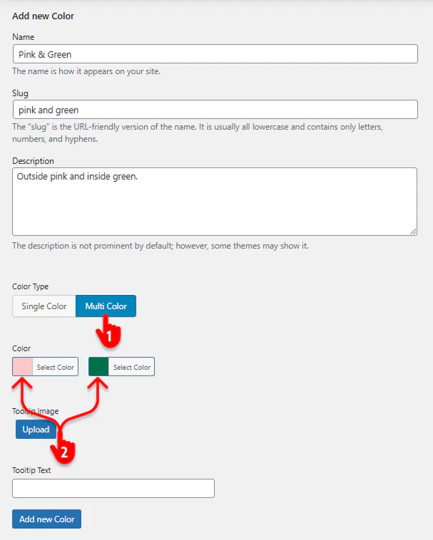 steps to add dual colors