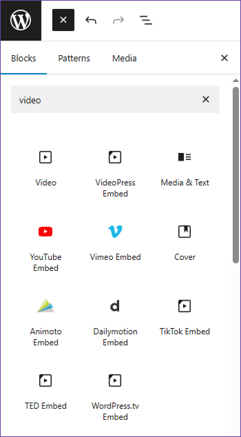 WordPress Gutenberg Video blocks to add YouTube videos to WooCommerce