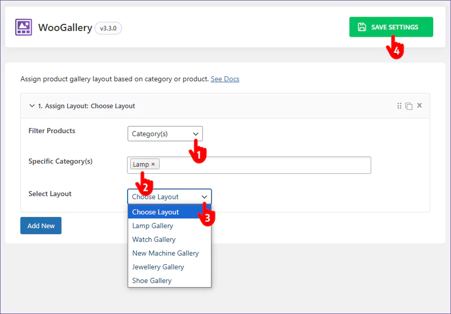 add individual Product Gallery Layout