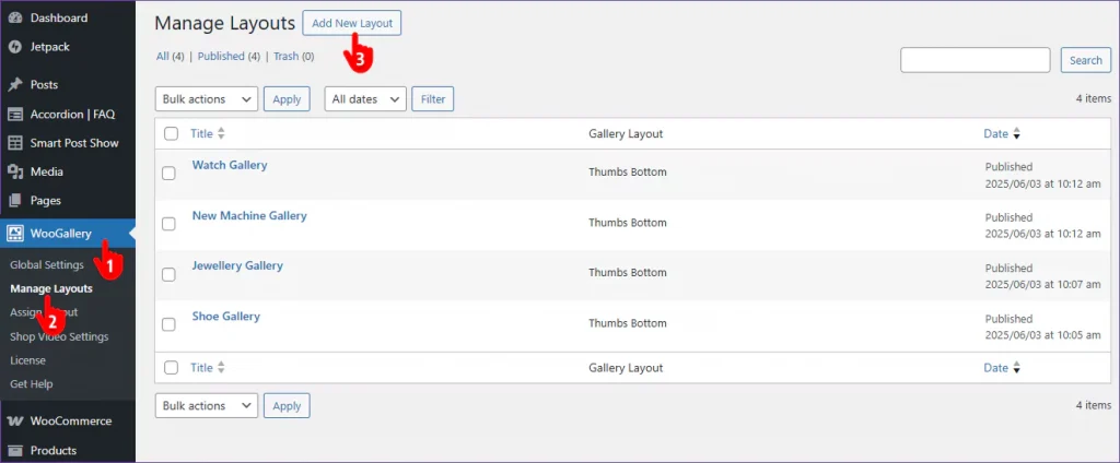 steps to manage cuatom layout