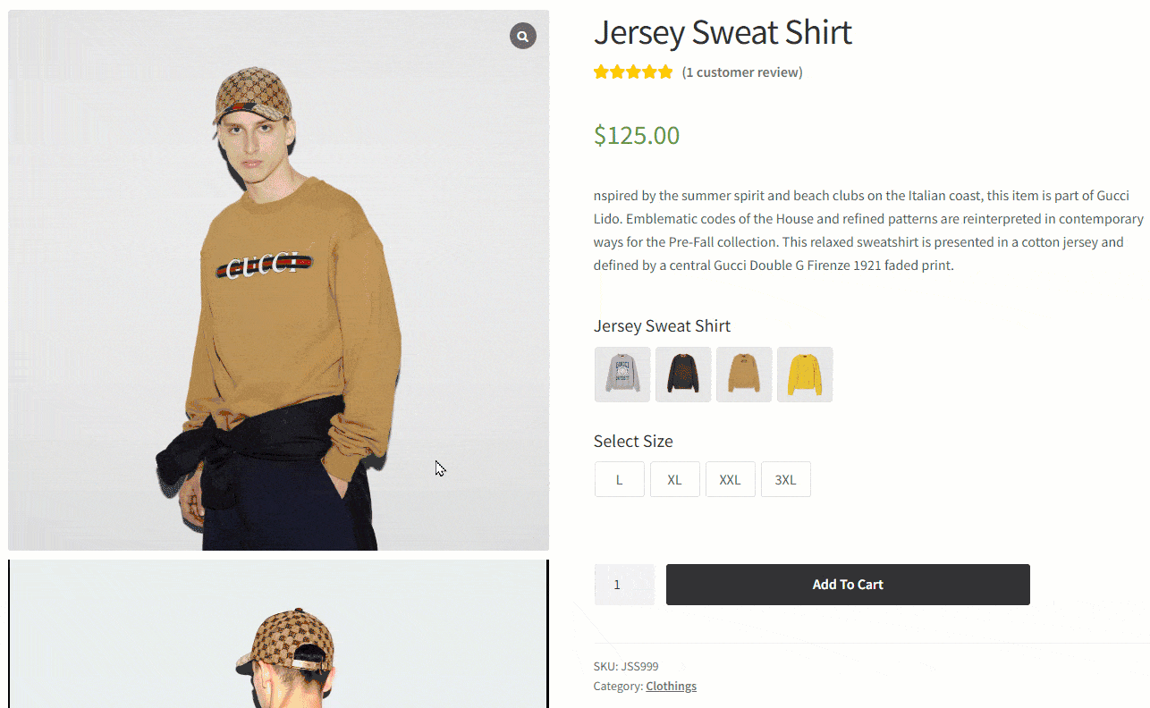product gallery like Louis Vuitton