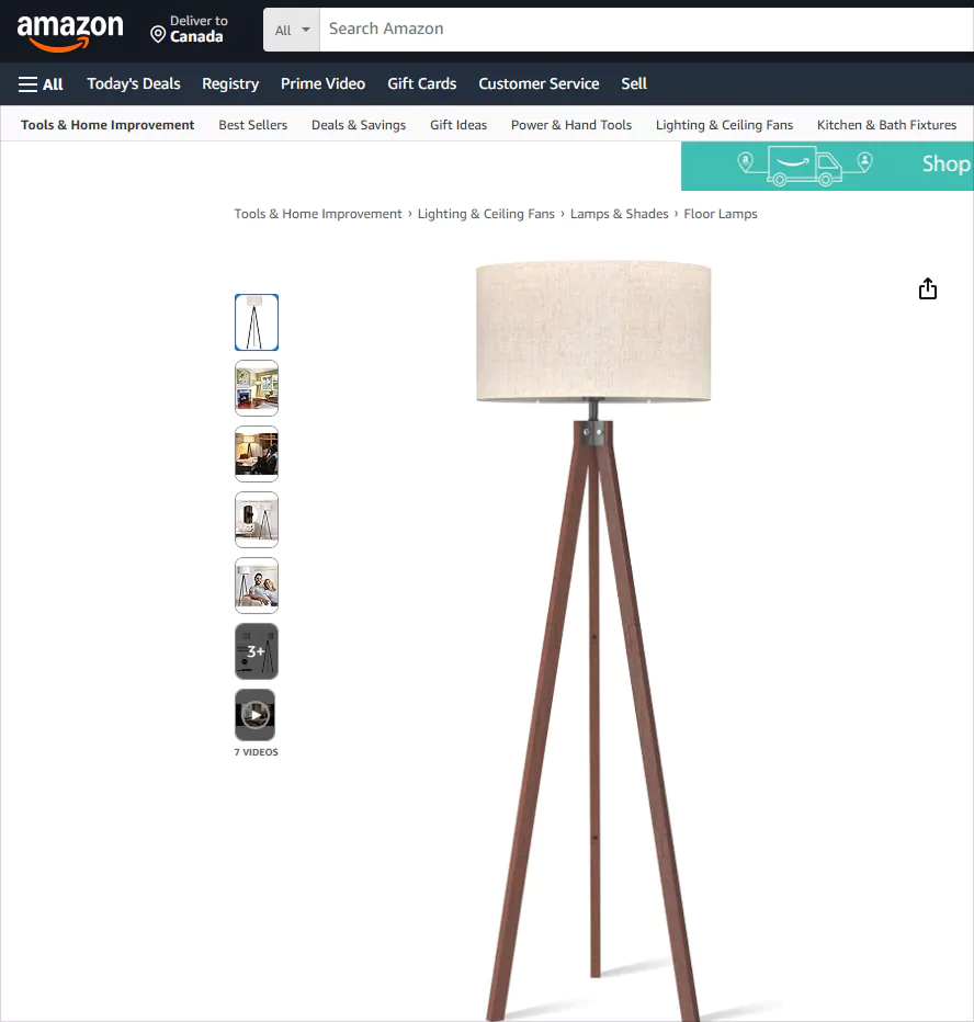 product gallery in Amazon