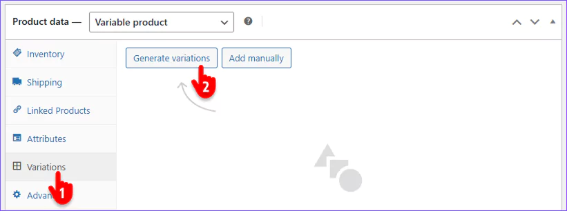 steps to generate product variations 