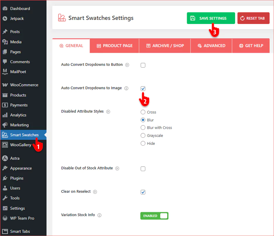 Steps to add WooCommerce image swatches