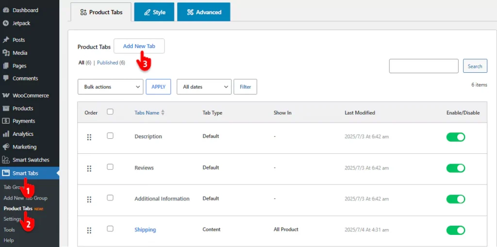 Steps to add WooCommerce custom product tabs