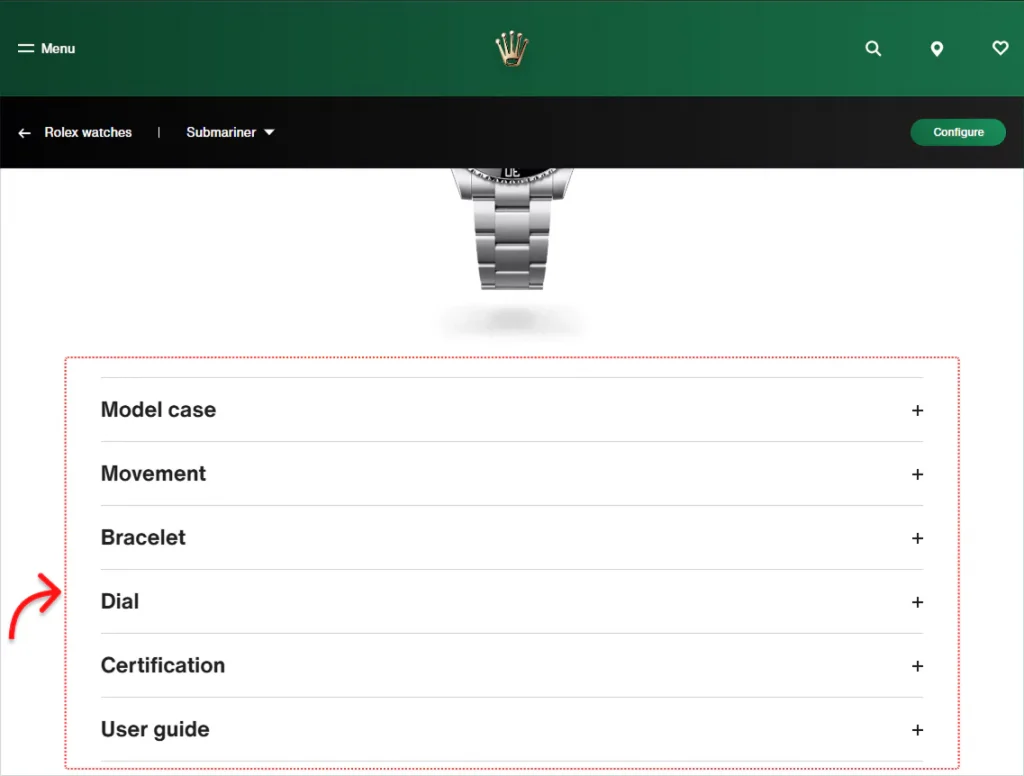 Custom product tabs In Rolex