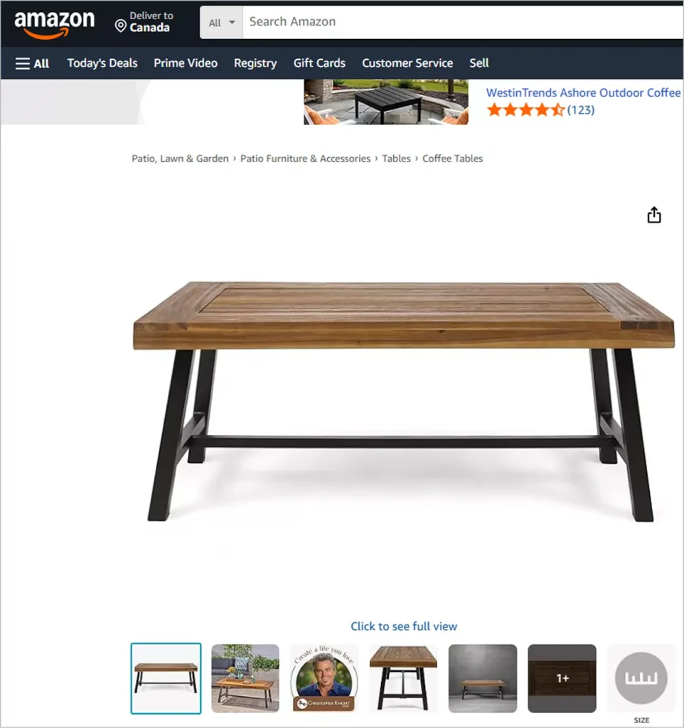 different product galleries examples from Amazon 1