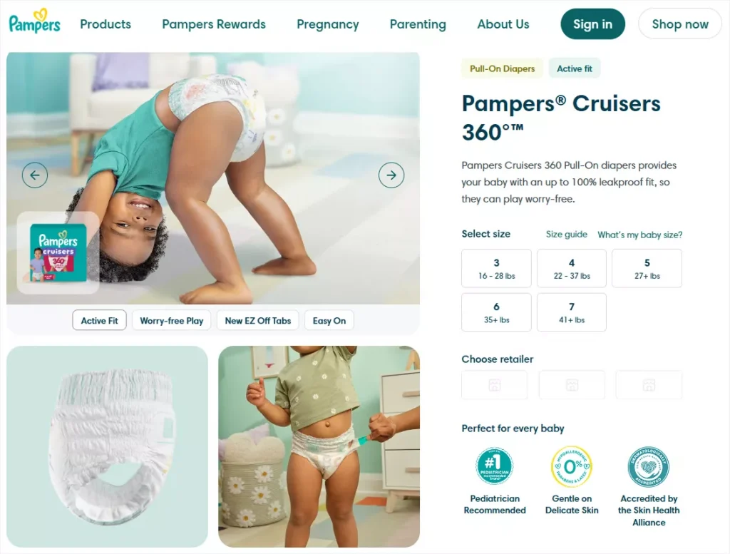 Pampers Product Gallery