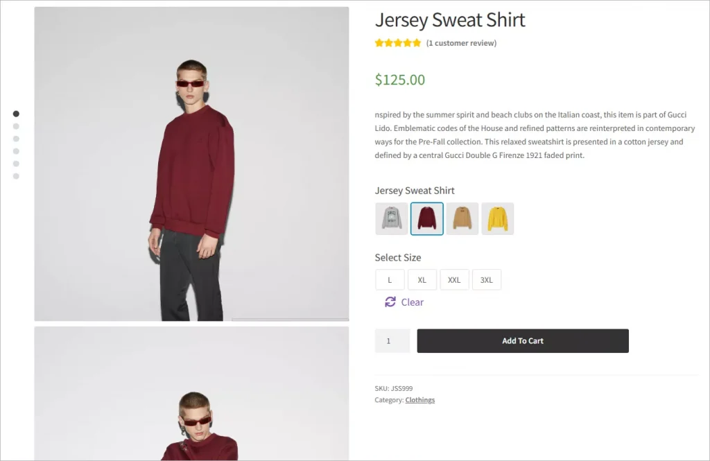 Product gallery like Chanel with WooGallery